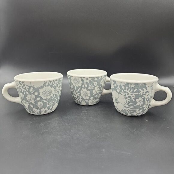 Vintage Wallace China Restaurant Ware Coffee Cups Festival Gray 11-P Set of 3 - Picture 2 of 9